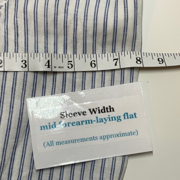 Tommy Bahama Linen Stripe Button Down Shirt XL White Blue - Picture 11 of 11